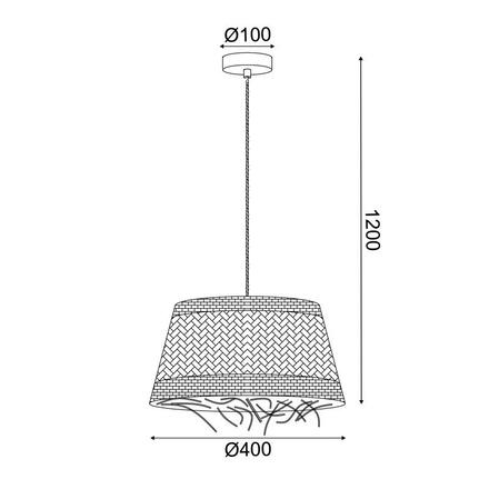 ACA Lighting závěsné svítidlo 1xE27 ANDROS GRASS ratan D40X120CM OD94891PG