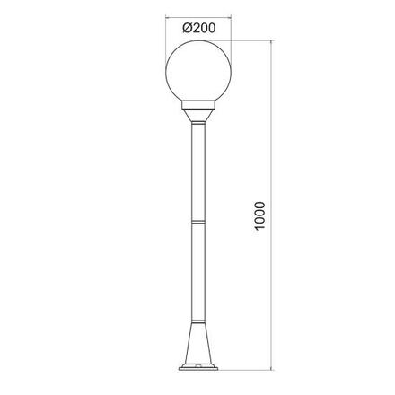 ACA Lighting Garden lantern venkovní stojanové svítidlo PLGM5W