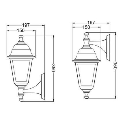 ACA Lighting Garden Wall nástěnné svítidlo PLGP1B