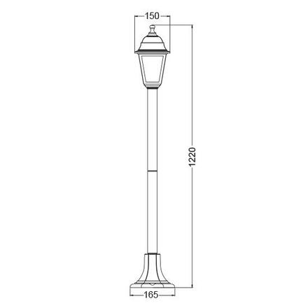 ACA Lighting Garden Pole venkovní svítidlo PLGP5B