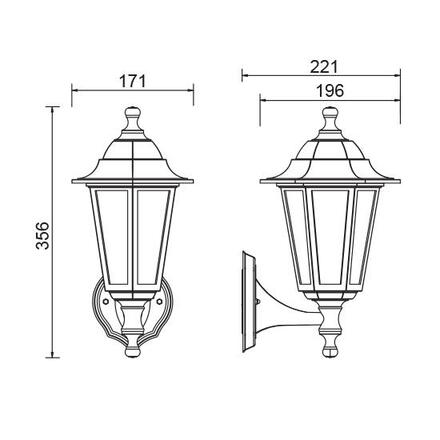 ACA Lighting Garden Wall nástěnné svítidlo PLGQ1B