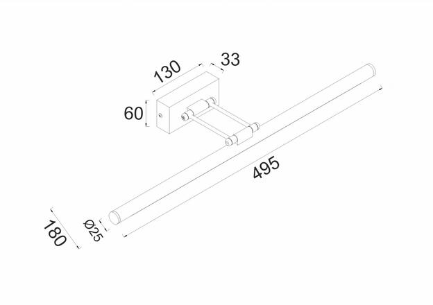 ACA Lighting nástěnné svítidlo LED 12W 3000K 780LM chrom kov IP44 50X6X19CM RIO PN10LEDW50CH