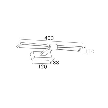 ACA Lighting nástěnné svítidlo PAPIGION LED 8W 520lm 4000K černá hliník 410mm PN1404LEDW41BK