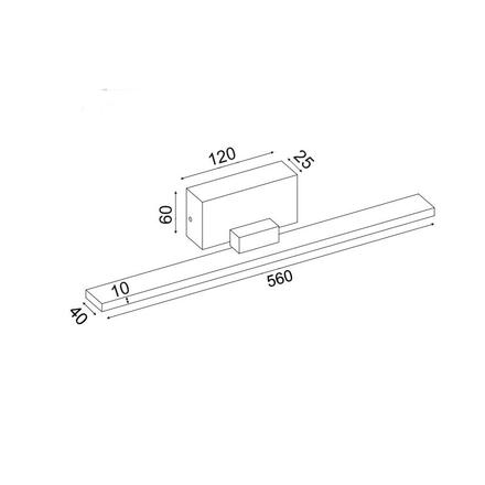ACA Lighting nástěnné svítidlo LED 16W 3000K 1040LM černý kov IP44 56X7X7CM CHLOE PN19LEDW56BK
