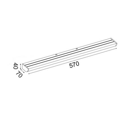 ACA Lighting nástěnné svítidlo LED 12W 3000K 780LM černý hliník IP44 57X7X4CM KLARA PN29LEDW57BK