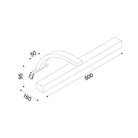 ACA Lighting svítidlo na zrcadlo LED 8W 3000K 520lm VIDE chrom IP44 50X16X9,5CM PN77LEDW50CH