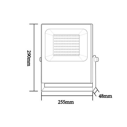 ACA Lighting černá LED SMD reflektor IP66 100W RGBW 230V Q100RGBW