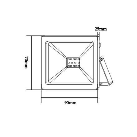 ACA Lighting černá LED SMD reflektor IP66 10W 3000K 800Lm 230V Ra80 Q1030