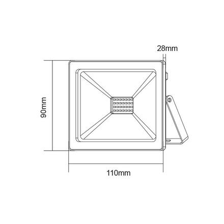 ACA Lighting černý LED SMD FLOOD reflektor IP66 20W zelená 230V Q20G
