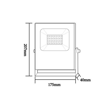 ACA Lighting černá LED SMD reflektor IP66 20W RGBW 230V Q20RGBW