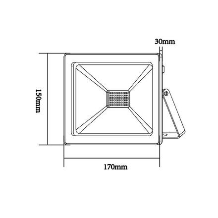 ACA Lighting bílá LED SMD reflektor IP66 50W 3000K 4000Lm 230V Ra80 Q5030W