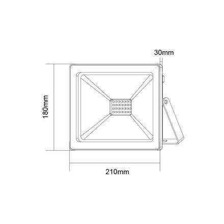 ACA Lighting LED SMD FLOOD venkovní reflektor IP66 70W 3000K 6000Lm 230V RA80 Q7030