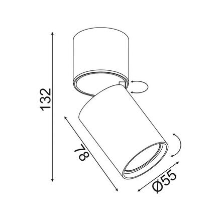 ACA Lighting bodové svítidlo nástěnné 1XGU10 černá hliník D5,5XH13CM ELITIS RA301S6BK