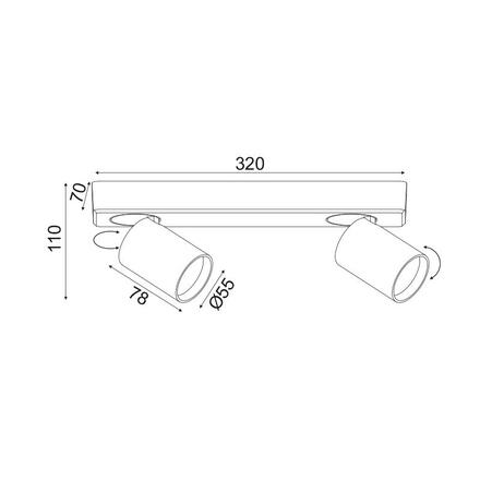 ACA Lighting bodové svítidlo nástěnné 2XGU10 černá hliník 32X7X11CM ELITIS RA302S32BK