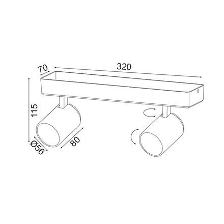 ACA Lighting bodové svítidlo nástěnné 2XGU10 bílá hliník 32X7X12CM DISCO RA312S32WG