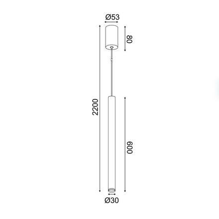 ACA Lighting závěsné svítidlo LED 5W 3000K 400lm FINO černá kov IP20 D3XD5,3XH220CM RA31LEDP60BK