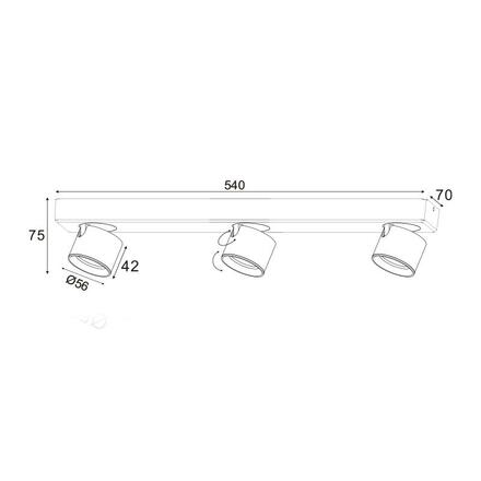 ACA Lighting bodové svítidlo nástěnné LED 15W COB 80° 3000K 1200LM černá hliník 54X7XH10CM PLUTO RA33LEDS54BK