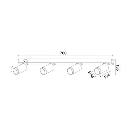 ACA Lighting nástěnné a stropní svítidlo 4XGU10 DIVINO černá hliník IP20 76X7X13,5CM RA3634SBK