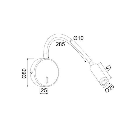 ACA Lighting nástěnné svítidlo LED 3W 3200K 190LM černá kov D8X36CM ALIS SF1501LEDB