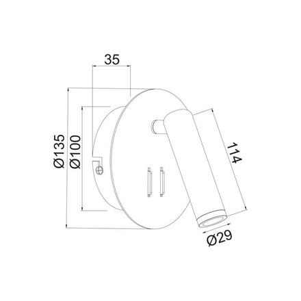 ACA Lighting nástěnné svítidlo LED 3+4W 3000K 280LM černá kov D13,5X7CM ZEUS SF1801LEDB