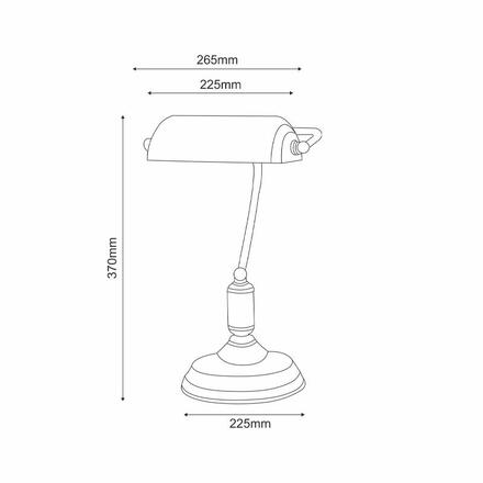 ACA Lighting stolní lampa PRESTIGE 1xE27 zelené sklo, patinovaná mosaz, kov SF2007GR