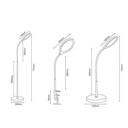 ACA Lighting LED stolní a stojací lampa STEFAN 3 v 1 černý ABS+hliník CCT krokově stmívatelné SF501ALL