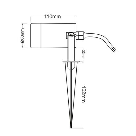 ACA Lighting Garden Spot venkovní bodové svítidlo se zápichem svítidlo SL7030W