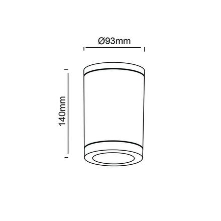 ACA Lighting GU10 venkovní kulaté stropní svítidlo 230V černá IP65 GU10 MAX.7W SL7033B