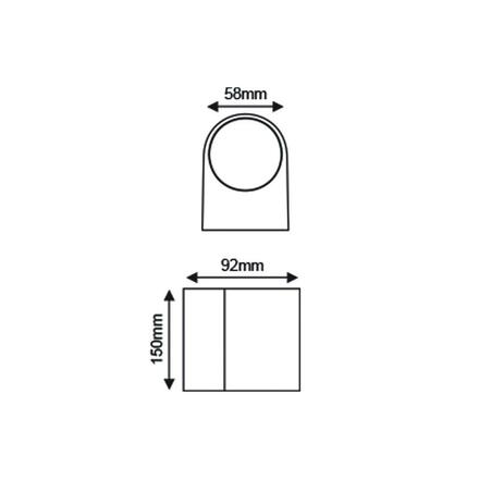 ACA Lighting GU10 venkovní nástěnné svítidlo plast 230V tmavě šedá IP65 MAX.2X3W LED SL8211GU10G