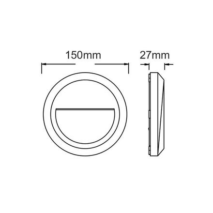 ACA Lighting LED venkovní nástěnné svítidlo kulaté bílá 230V AC IP65 1.5W 3000K 100LM RA80 SLIM02NW