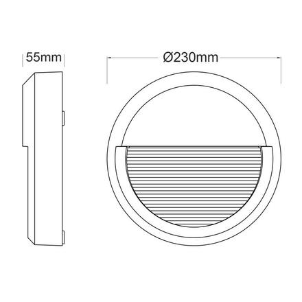 ACA Lighting LED venkovní nástěnné svítidlo bílá PC 230V IP65 8W 3.000K 430lm SLIM12W