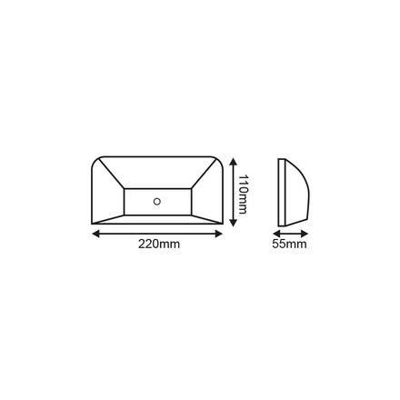 ACA Lighting venkovní LED nástěnné svítidlo se senzorem max 6m šedá 230V IP65 6W 3.000K 350lm SLIM22PIR