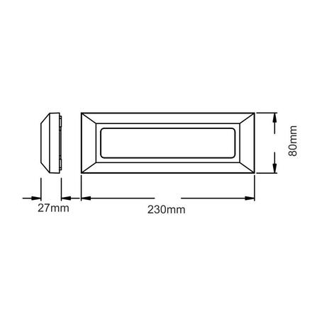 ACA Lighting LED venkovní nástěnné svítidlo hranaté šedá 230V AC IP65 4W 3000K 290LM RA80 SLIM31N