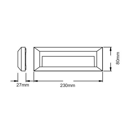 ACA Lighting LED venkovní nástěnné svítidlo hranaté bílá 230V AC IP65 2W 3000K 100LM RA80 SLIM32NW