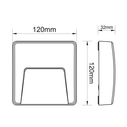 ACA Lighting LED venkovní nástěnné svítidlo hranaté šedá 230V AC IP65 3W 3000K 200LM RA80 SLIM42