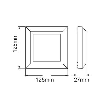 ACA Lighting LED venkovní nástěnné svítidlo hranaté šedá 230V AC IP65 4W 3000K 270LM RA80 SLIM51N