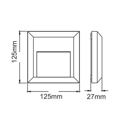 ACA Lighting LED venkovní nástěnné svítidlo hranaté bílá 230V AC IP65 1.5W 3000K 100LM RA80 SLIM52NW