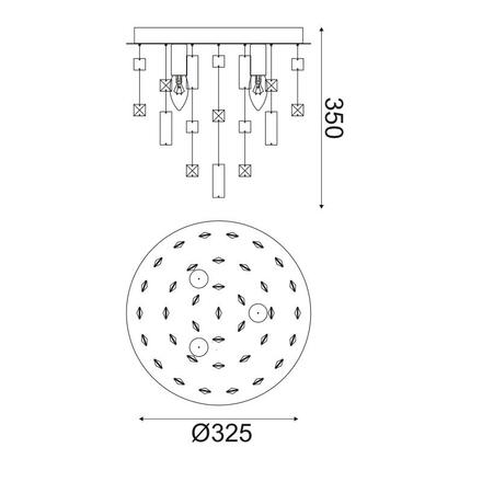 ACA Lighting Crystal stropní svítidlo SOMER353C