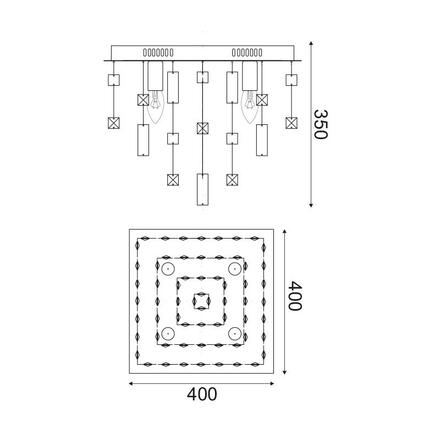 ACA Lighting Crystal stropní svítidlo SOMER404C