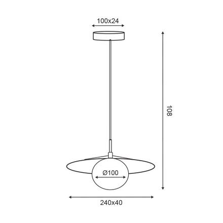 ACA Lighting závěsné svítidlo GLOBIE 1xG9 zlatá kov černé PVC stínítko SUH12BK