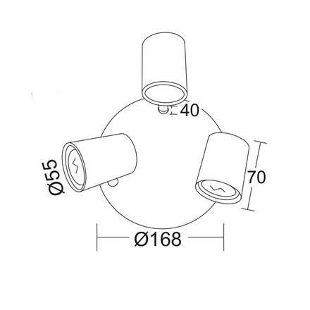 ACA Lighting Spot stropní svítidlo SUH1893PB