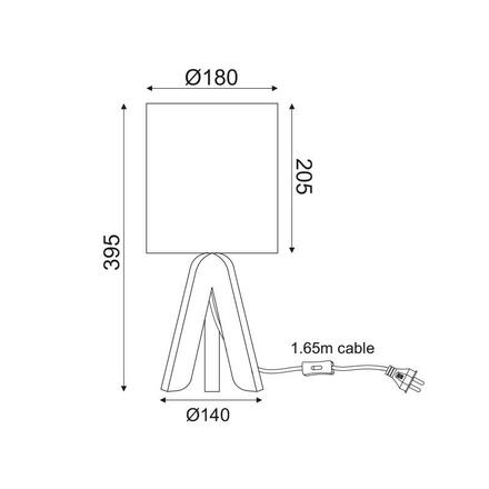 ACA Lighting Floor&Table stolní svítidlo TF176721TEK