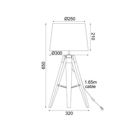 ACA Lighting Floor&Table stolní svítidlo TF17701TBBB