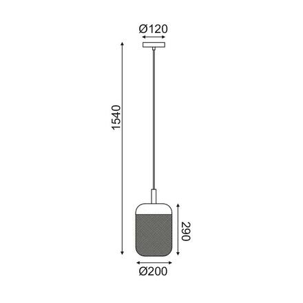 ACA Lighting závěsné svítidlo 1XE27 dřevo+ černá kov D20XH154CM PAROT TF501P20BK