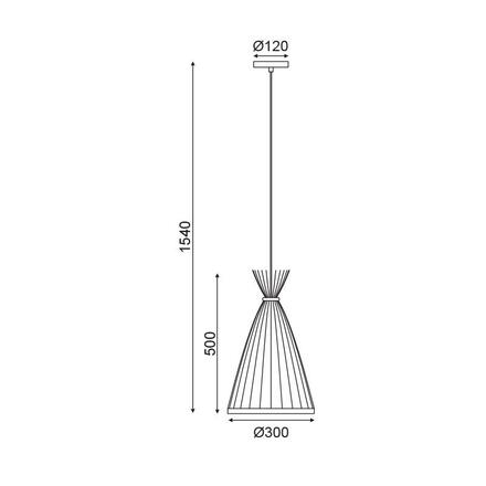 ACA Lighting závěsné svítidlo 1XE27 bambus D30XH154CM SERIFOS TF661P30BO