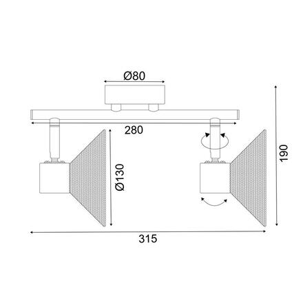 ACA Lighting nástěnné a stropní svítidlo 2XE14 PALOMA bílá 32X13X19CM TNK2832SW