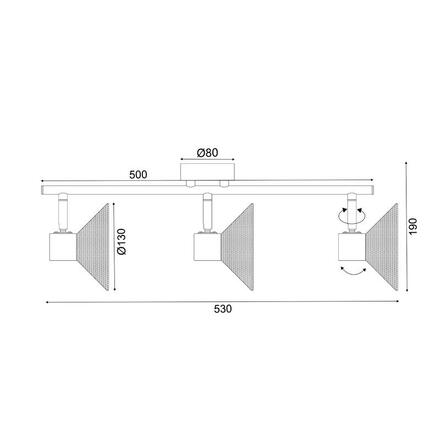 ACA Lighting nástěnné a stropní svítidlo 3XE14 PALOMA bílá 53X13X19CM TNK2833SW