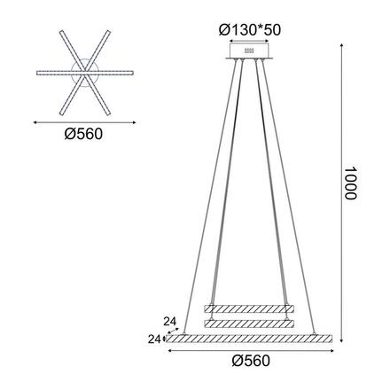 ACA Lighting závěsné svítidlo LED 27W 3000K 2850lm CANDELA dřevo D56XH100CM TNK299LED27P