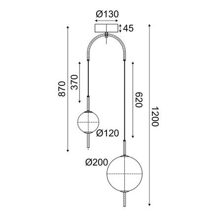 ACA Lighting závěsné svítidlo LED 11W 3000K 1150lm AMELIA černá + matné sklo D37XH120CM TNK323LED11P