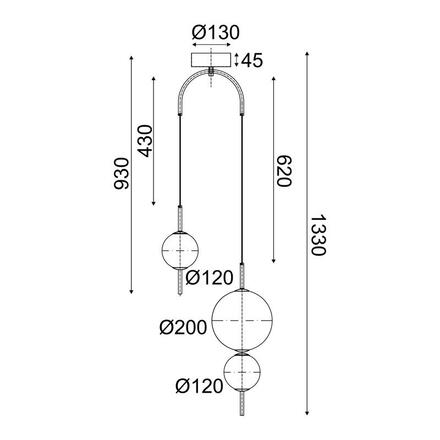 ACA Lighting závěsné svítidlo LED 15W 3000K 1500lm AMELIA černá + matné sklo D37XH130CM TNK323LED15P